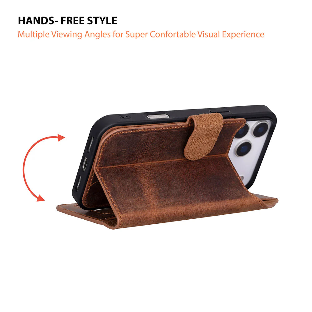 Magic iPhone 17 Pro Leather Detachable Wallet Case