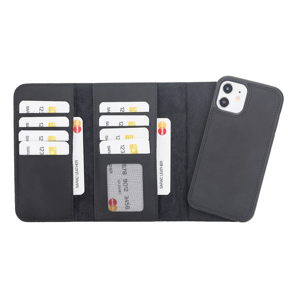 Santa iPhone 12 Mini Leather Detachable Wallet Case