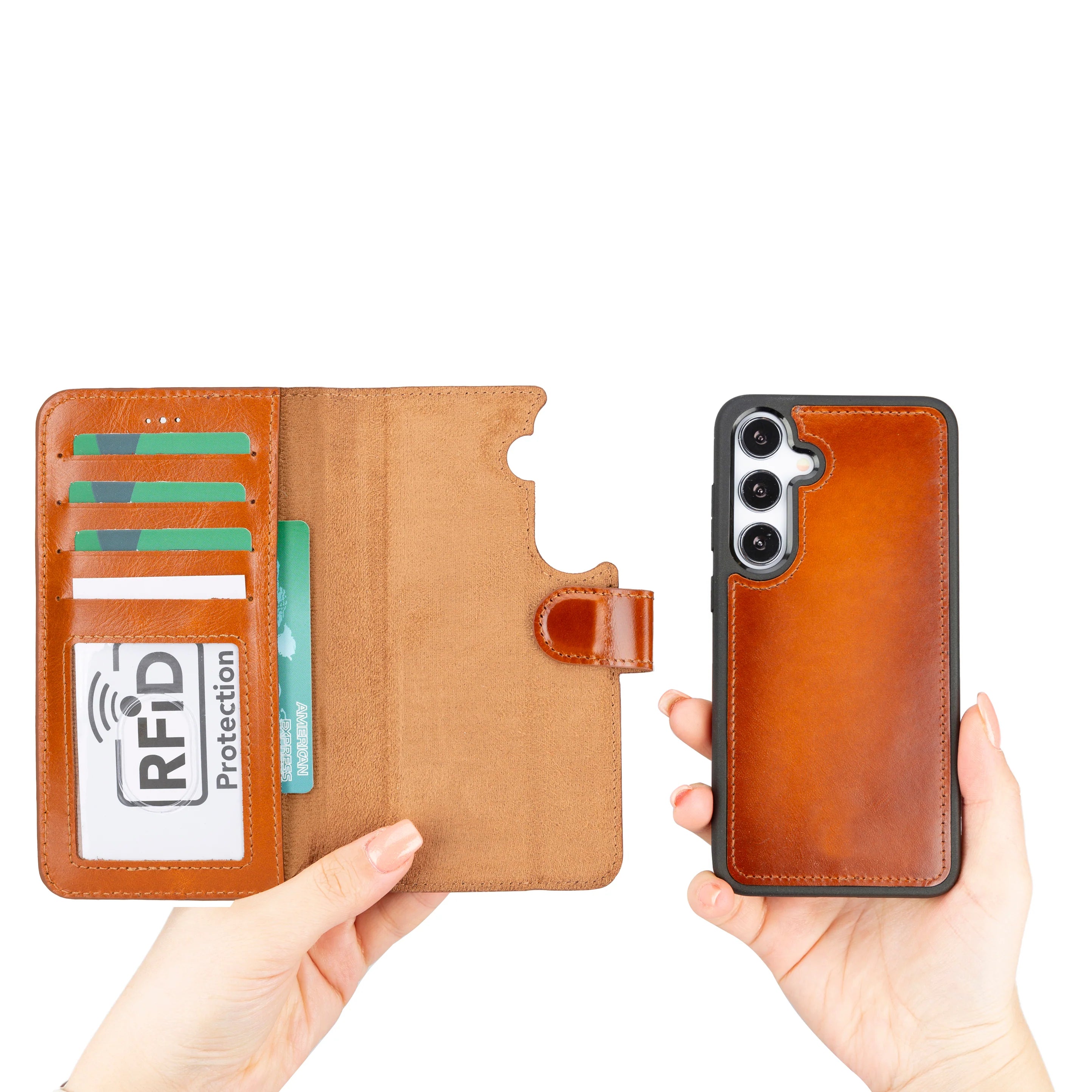 Magic Samsung Galaxy S24 Ultra Leather Detachable Wallet Case