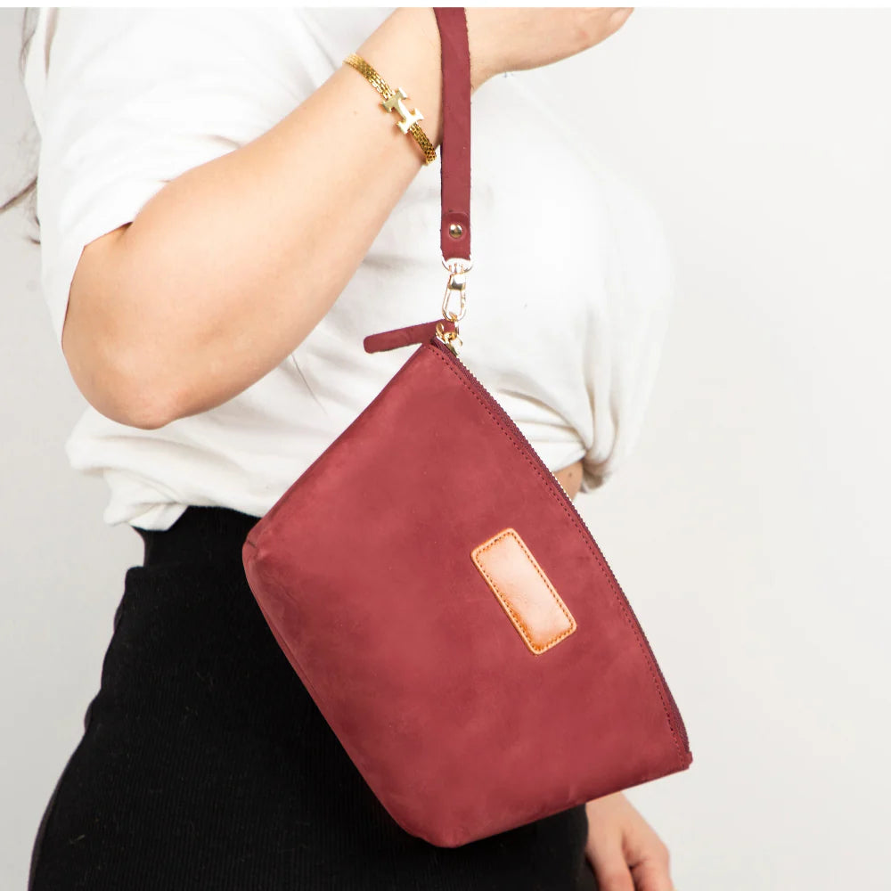 Luna Leather Makeup Bag