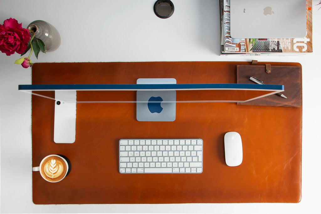 Natural Leather Desk Mat Large
