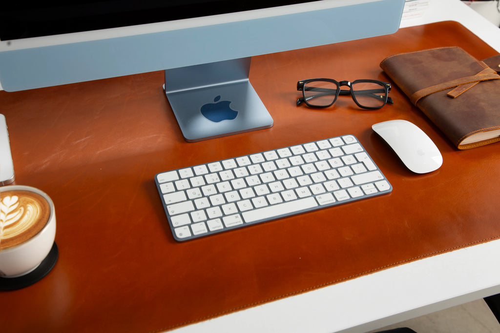 Natural Leather Desk Mat Large