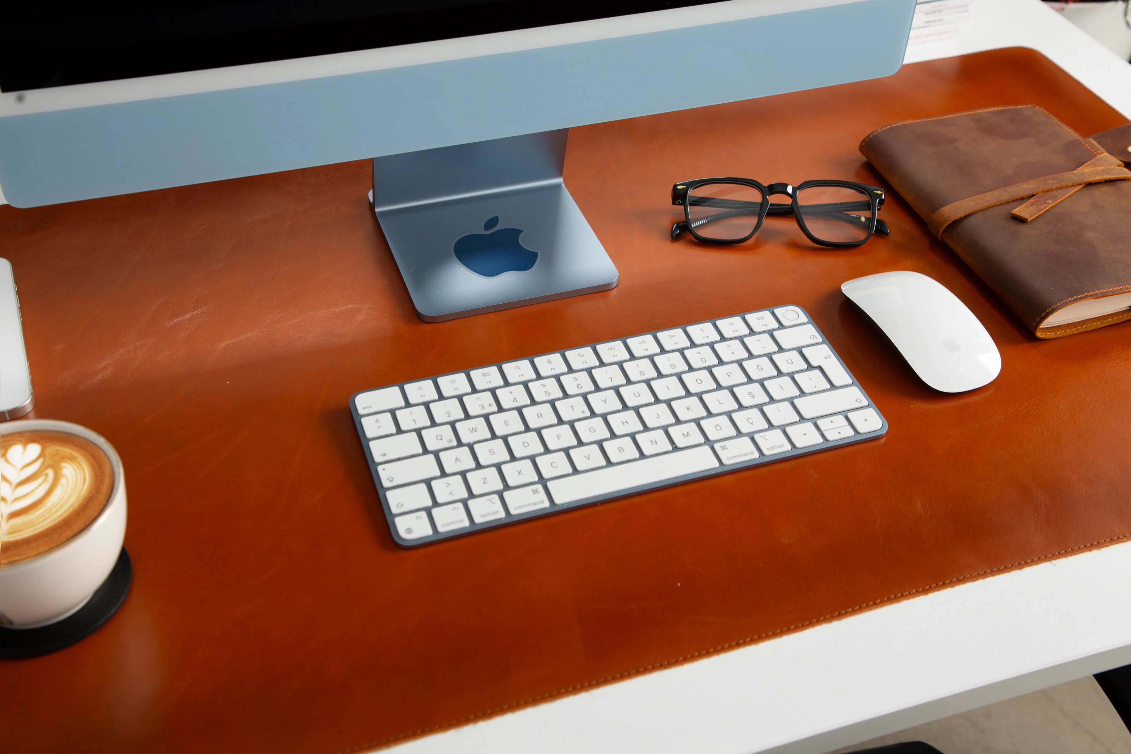 Natural Leather Desk Mat Large
