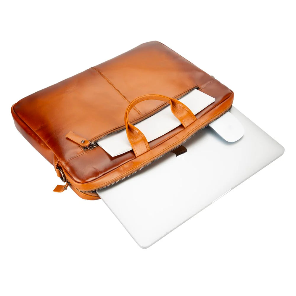 Apollo Leather Business Briefcase / Laptop Case 16"