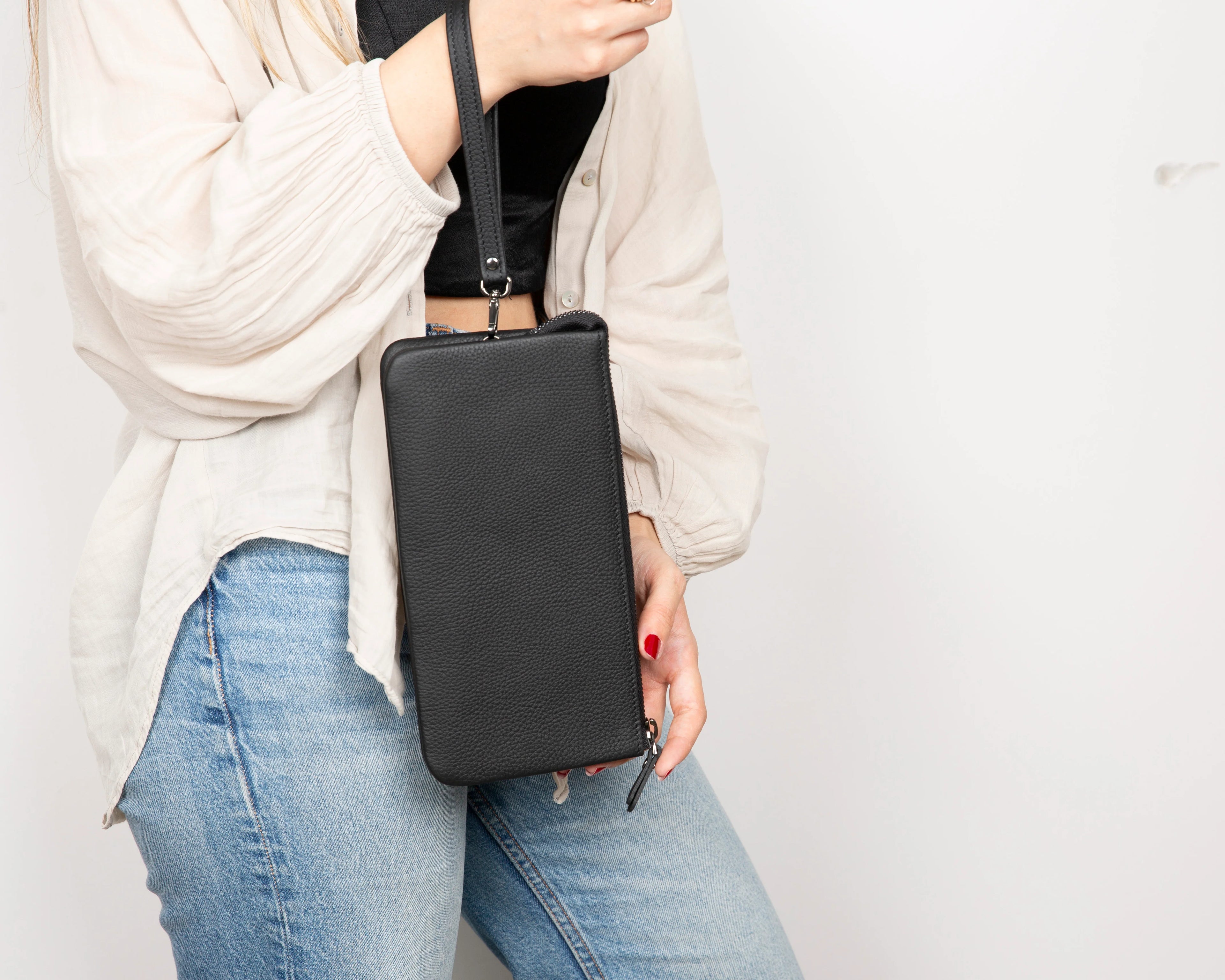 Majeste Leather Clutch Bag