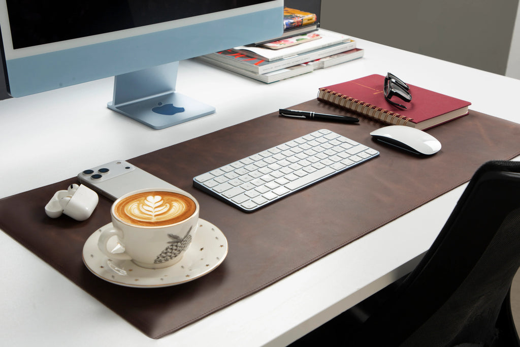 Natural Leather Desk Mat Medium-TN03