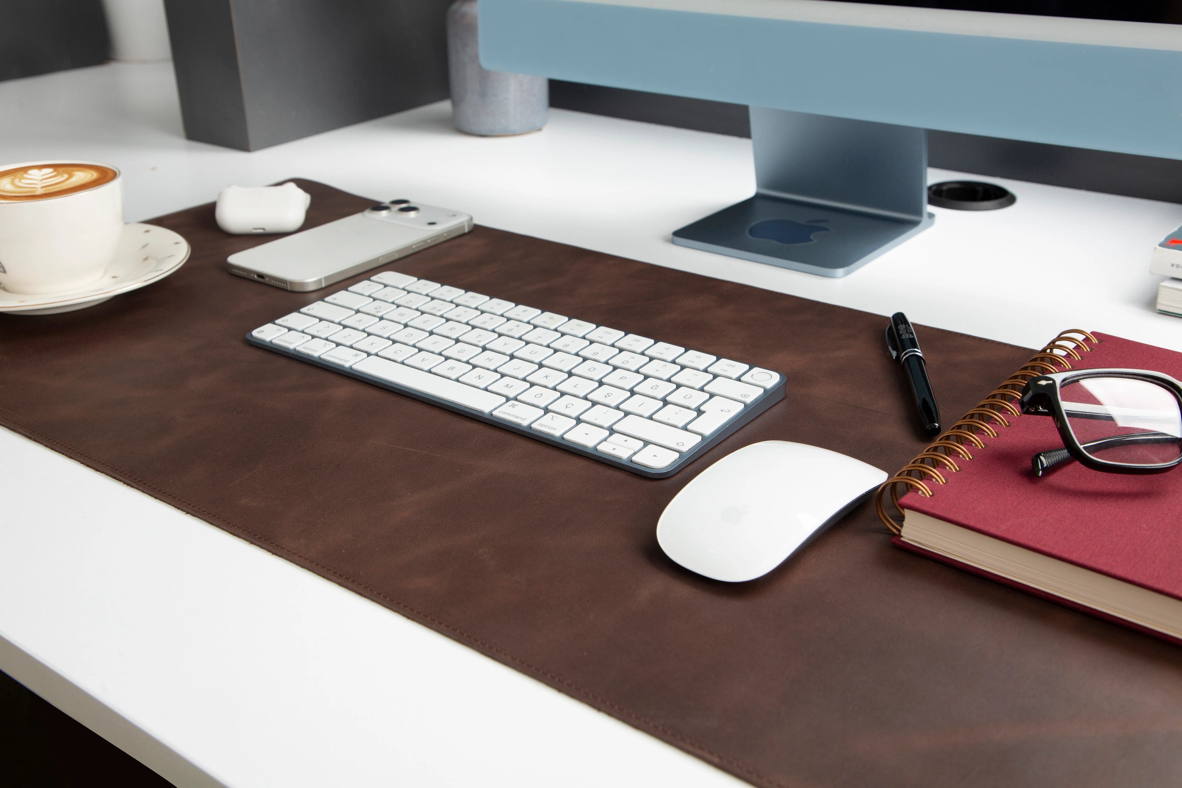 Natural Leather Desk Mat Medium-TN03