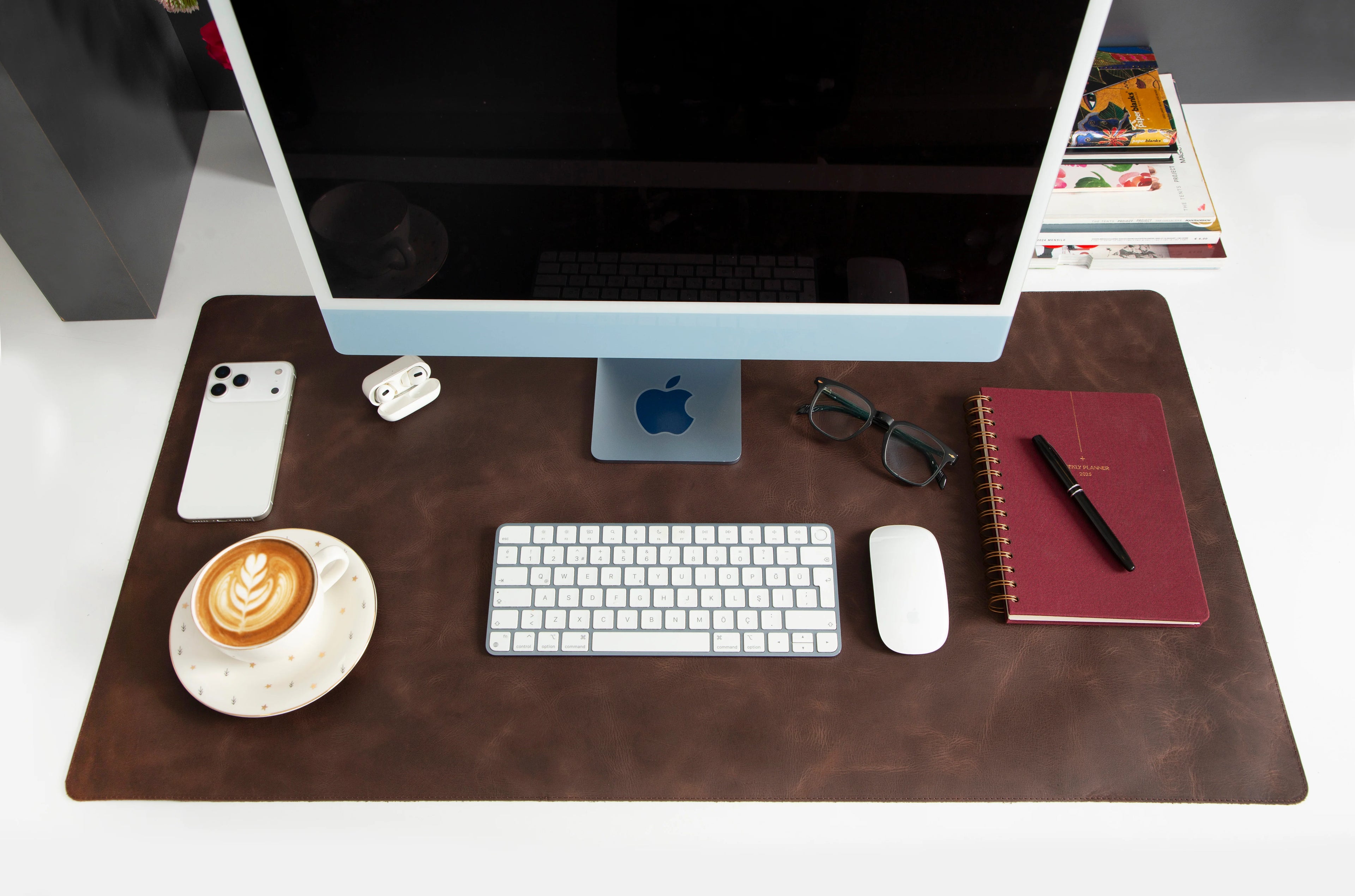 Natural Leather Desk Mat Large
