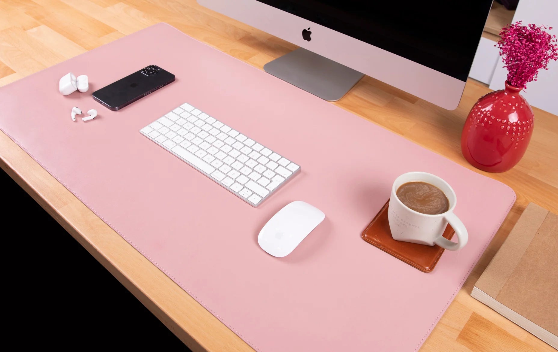 Natural Leather Desk Mat Large