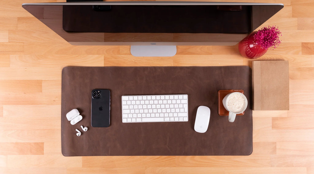 Natural Leather Desk Mat Large