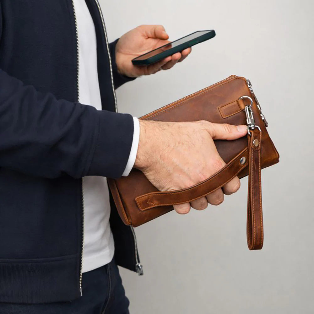 Lupus Leather Clutch Bag