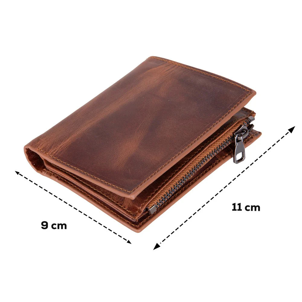 Rexon Leather Men's Wallet with Zipper
