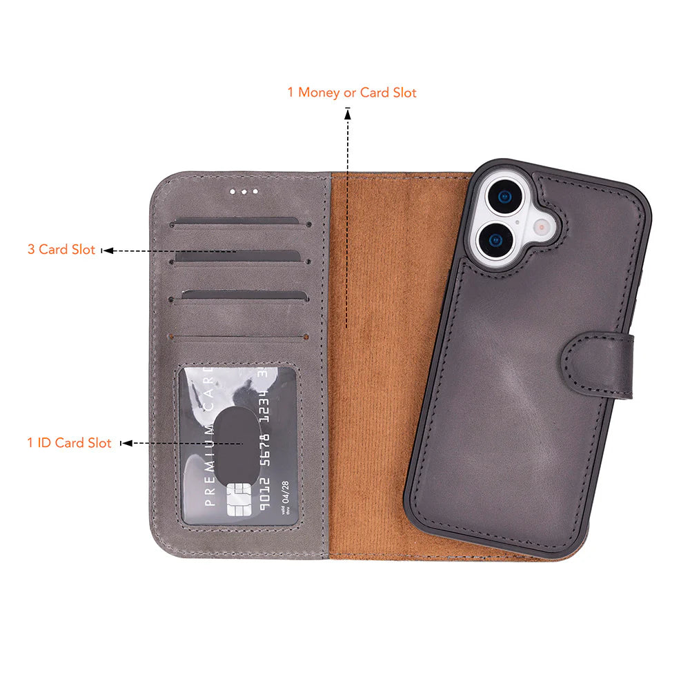 Magic iPhone 17 Leather Detachable Wallet Case