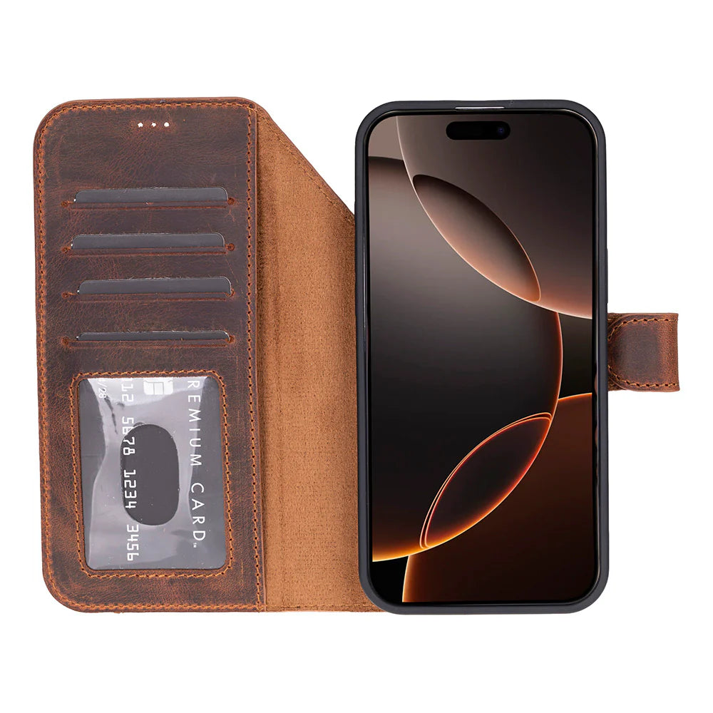 Magic iPhone 17 Pro Max Leather Detachable Wallet Case