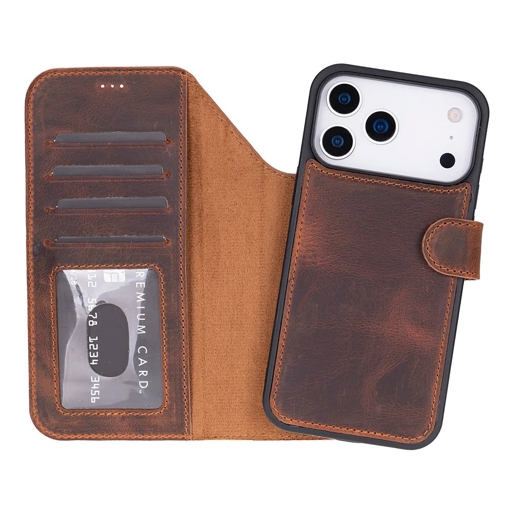 Magic iPhone 17 Pro Leather Detachable Wallet Case