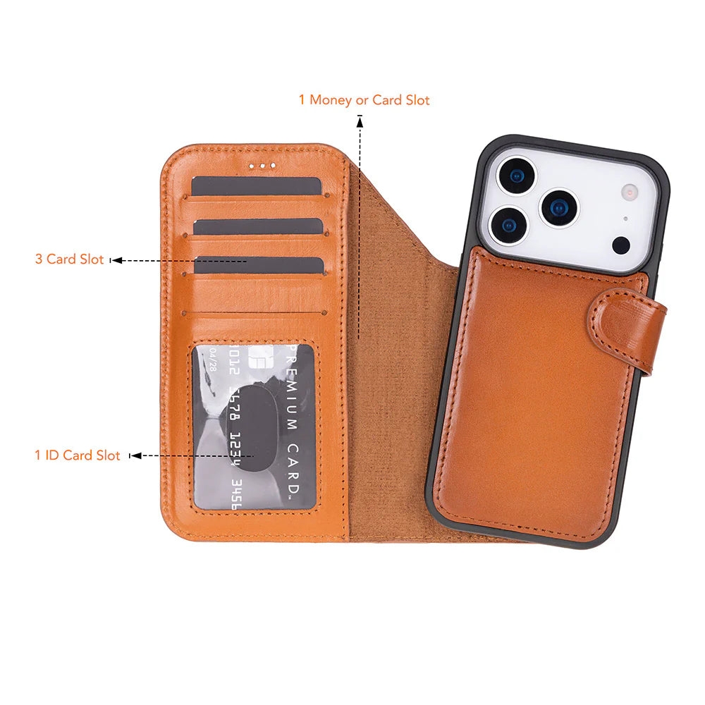 Magic iPhone 17 Pro Leather Detachable Wallet Case