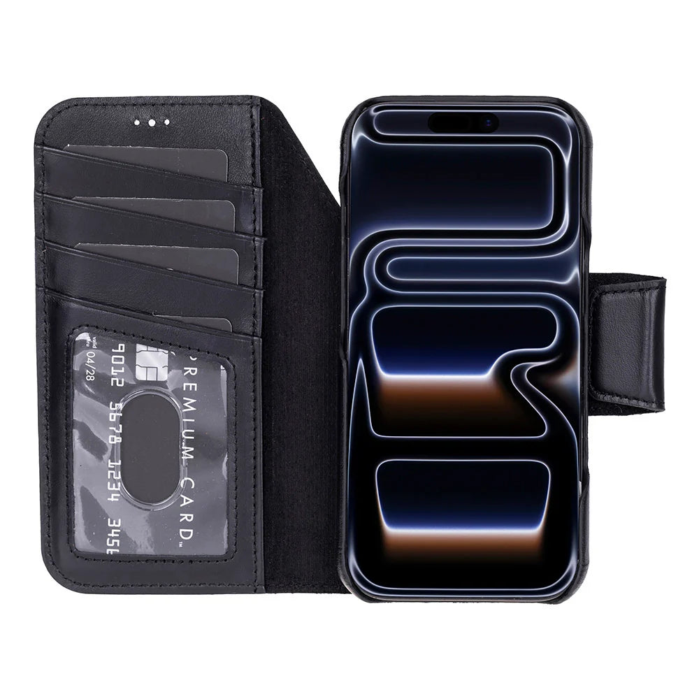 Elite Magic iPhone 17 Pro Leather Detachable Wallet Case