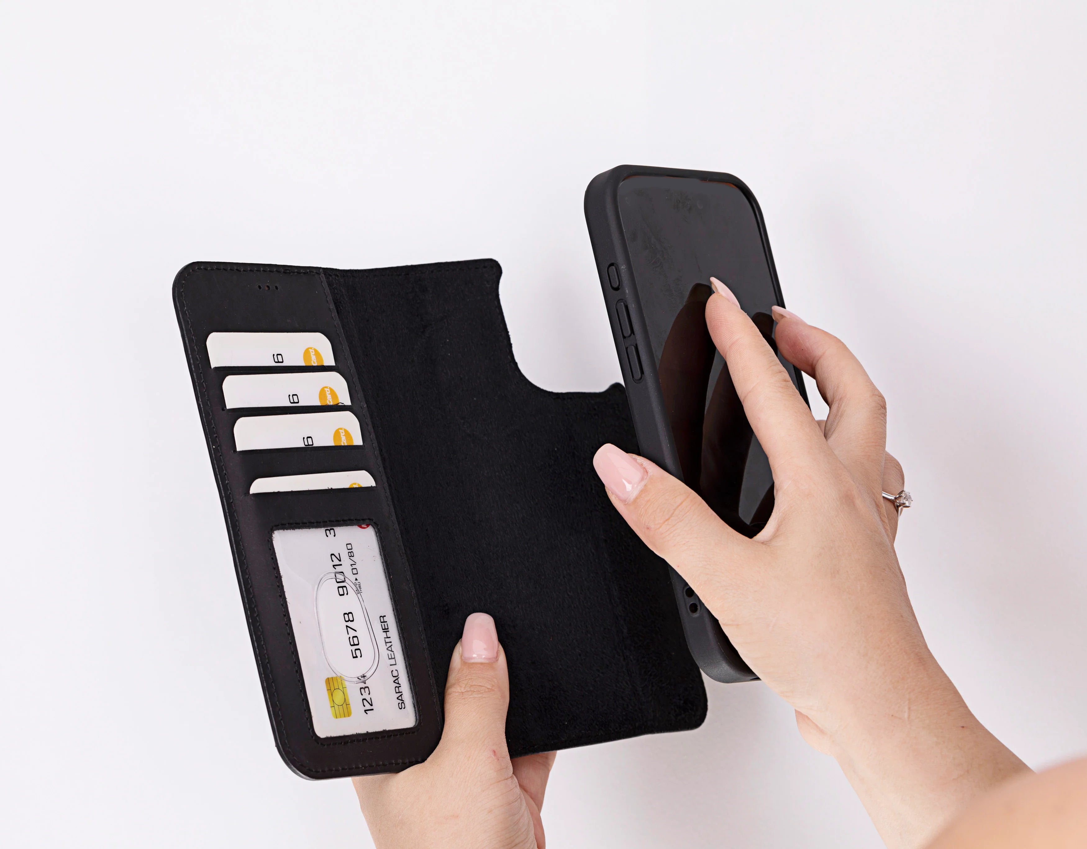 Liluri iPhone 16 Pro Max Detachable Leather Wallet Case