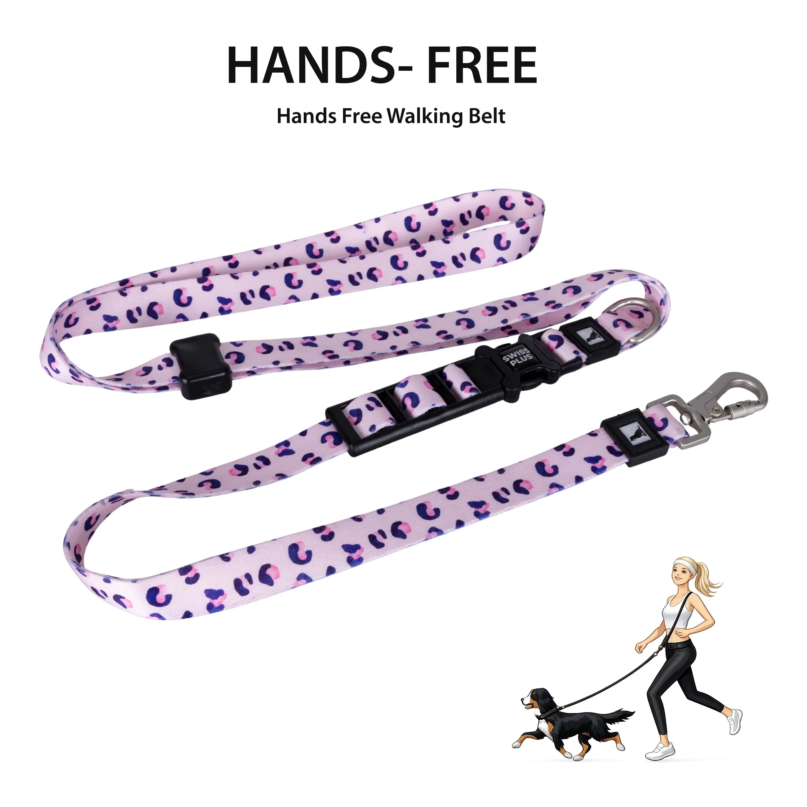 Patterned Recycled Hands Free Leash