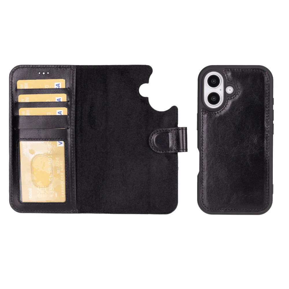 Magic iPhone 16 Plus Detachable Leather Wallet Case