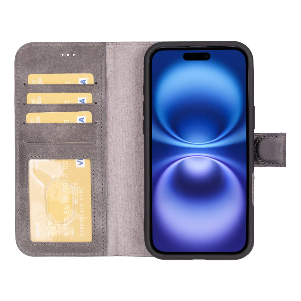 Magic iPhone 16 Plus Detachable Leather Wallet Case