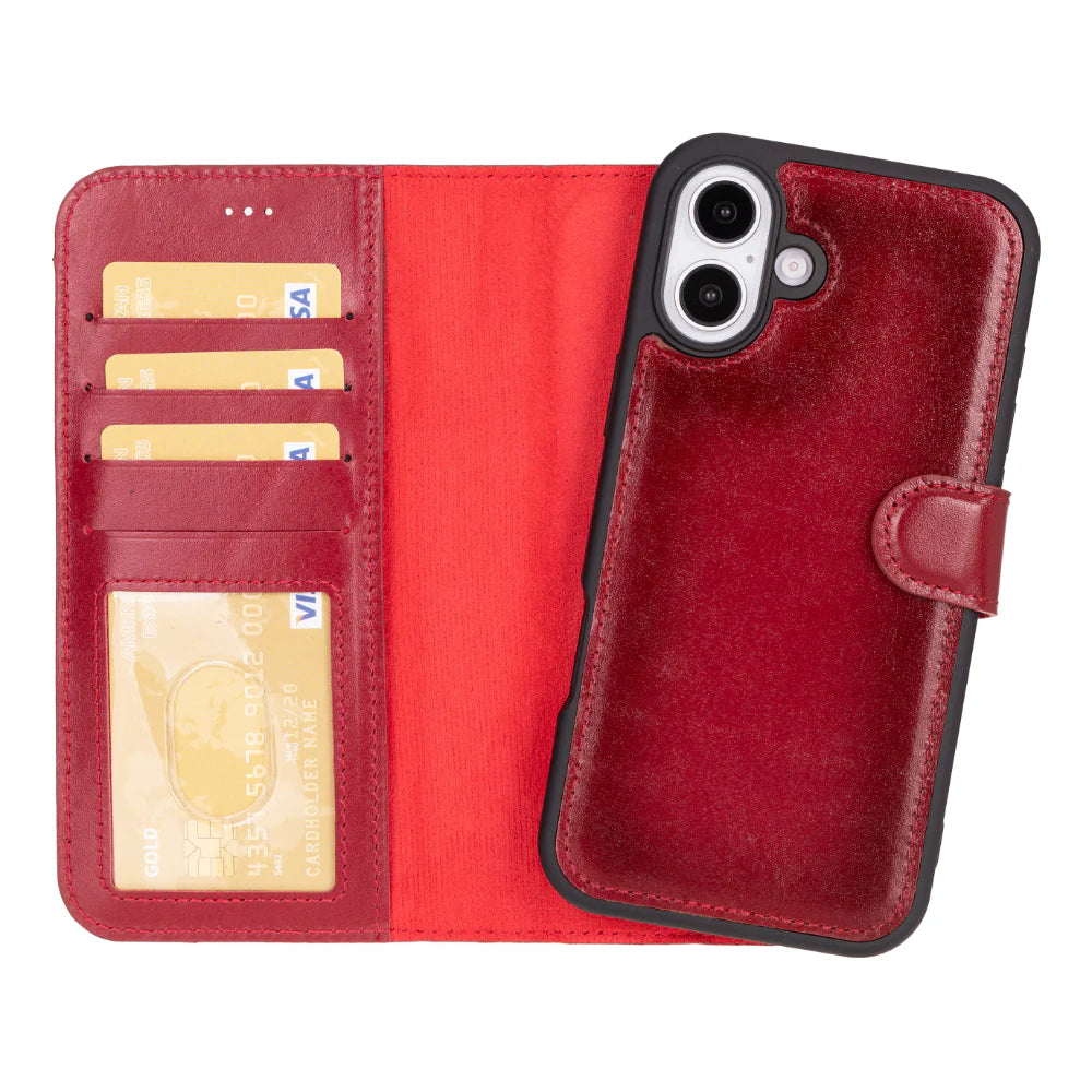 Magic iPhone 16 Plus Detachable Leather Wallet Case
