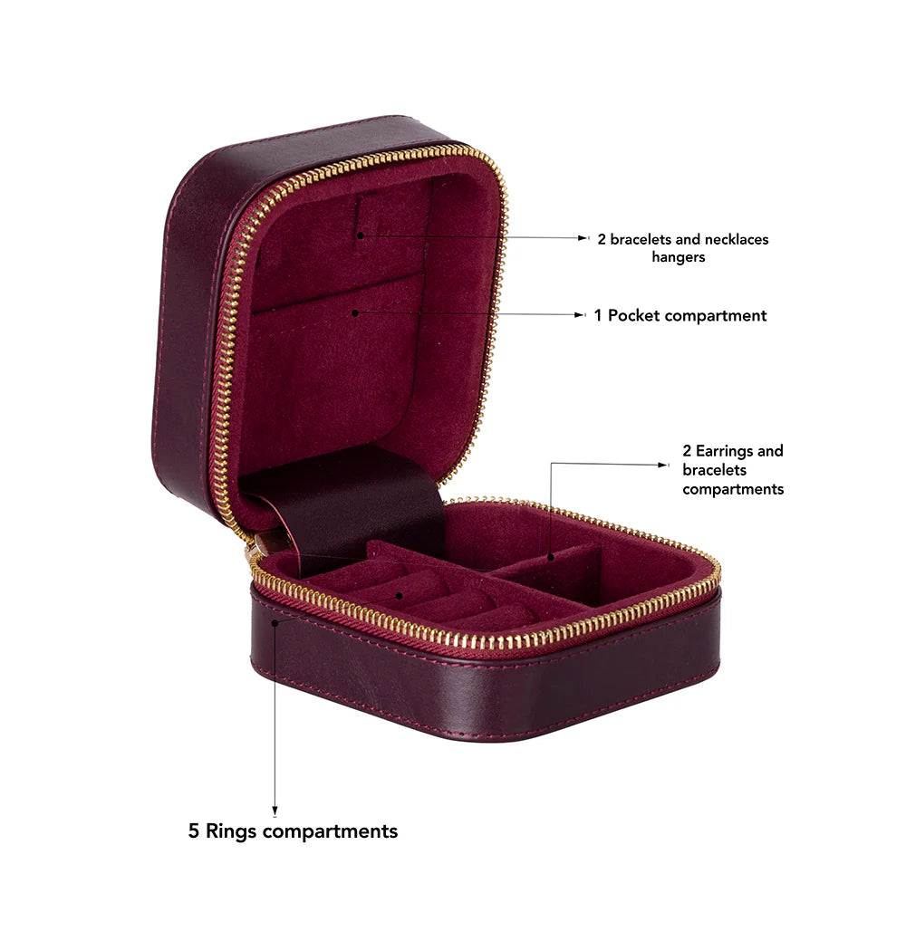 Amanda Leather Jewelry Box, Medium