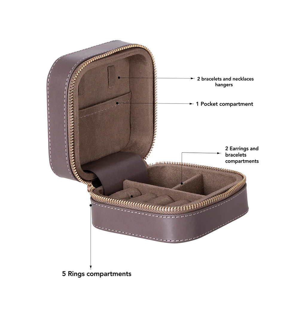 Amanda Leather Jewelry Box, Medium