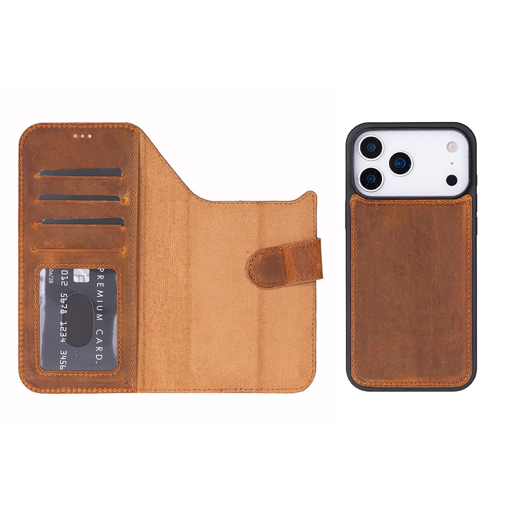 Magic iPhone 17 Pro Max Leather Detachable Wallet Case