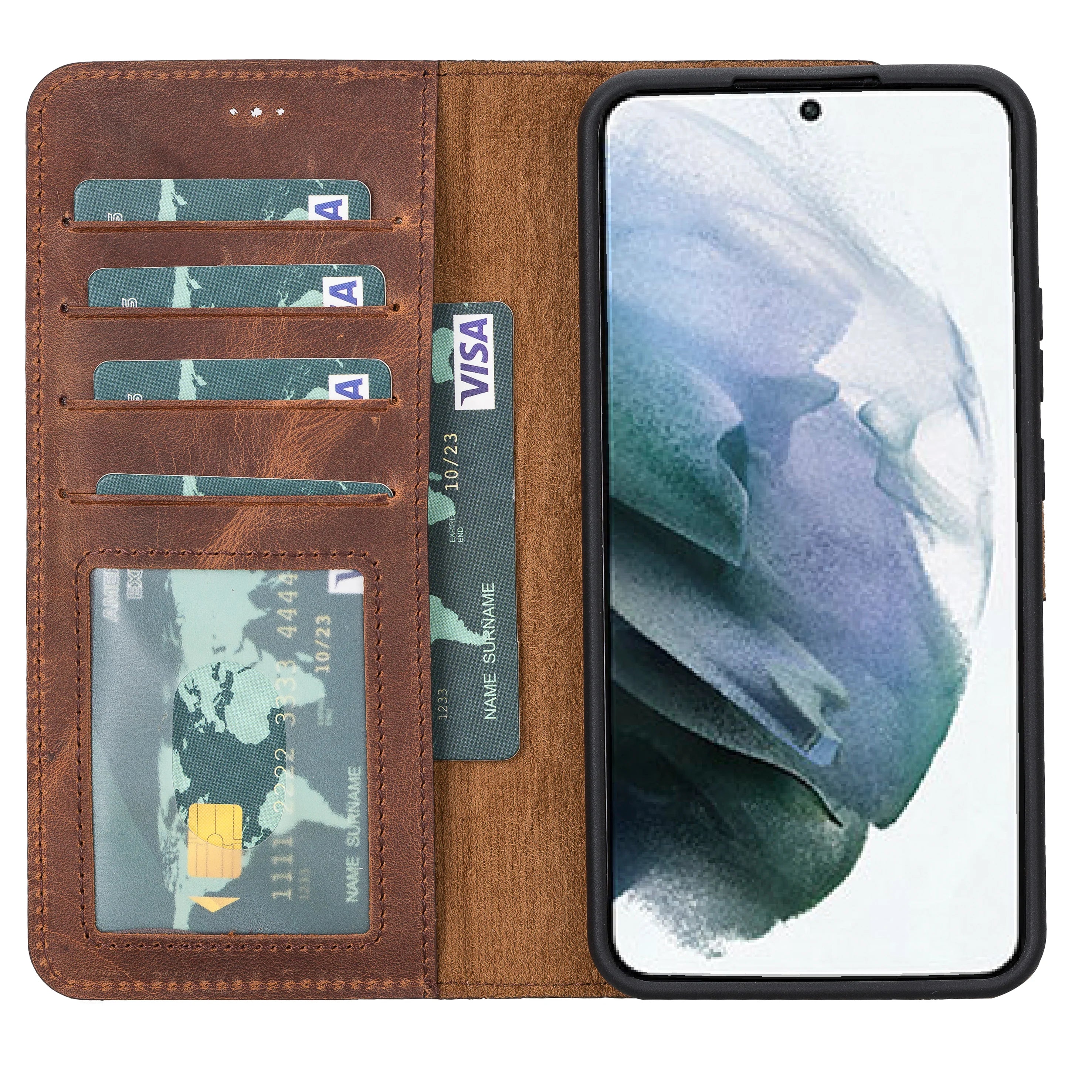 Magic Samsung Galaxy S23 Ultra Leather Detachable Wallet Case