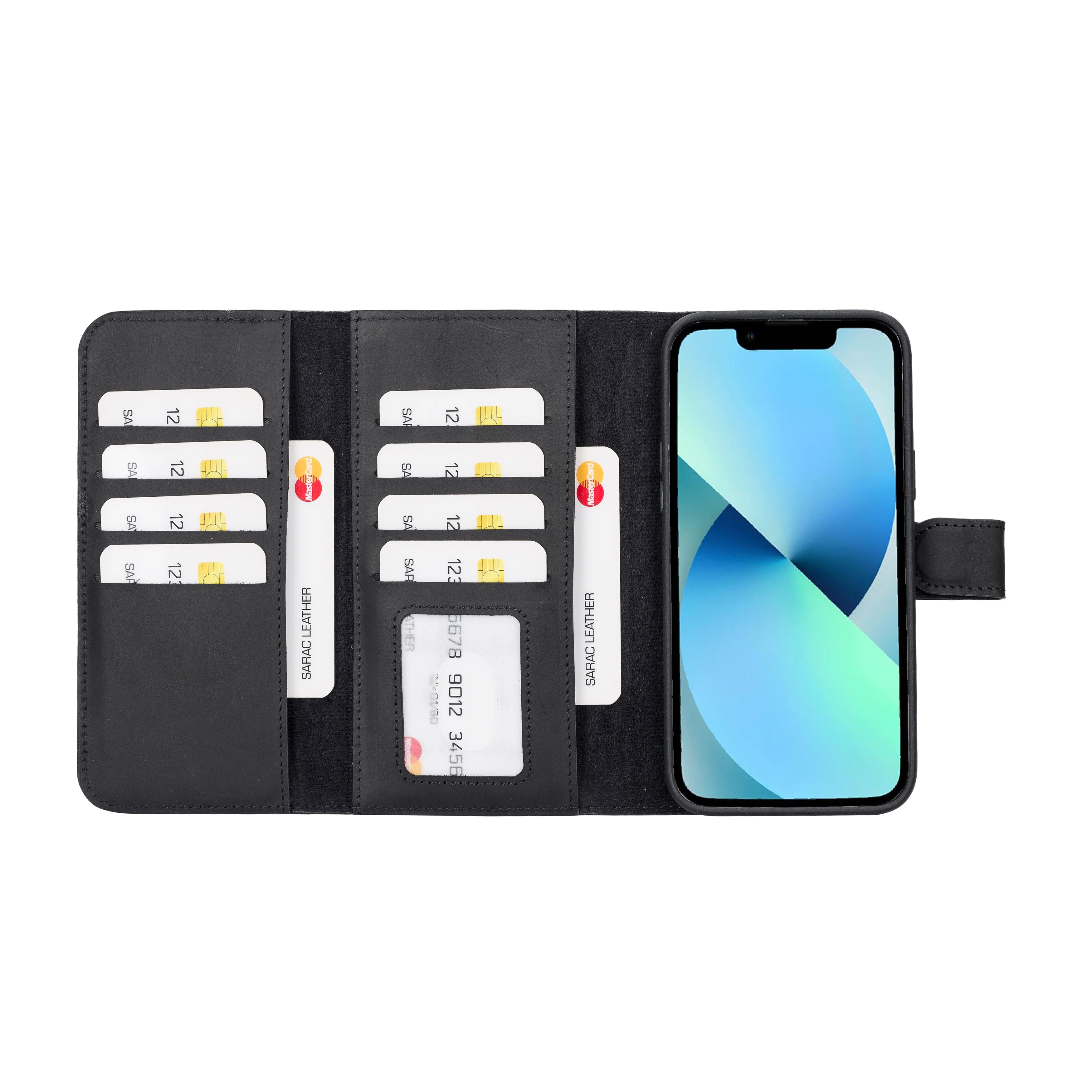 Santa iPhone 14 Plus Leather Detachable Wallet Case