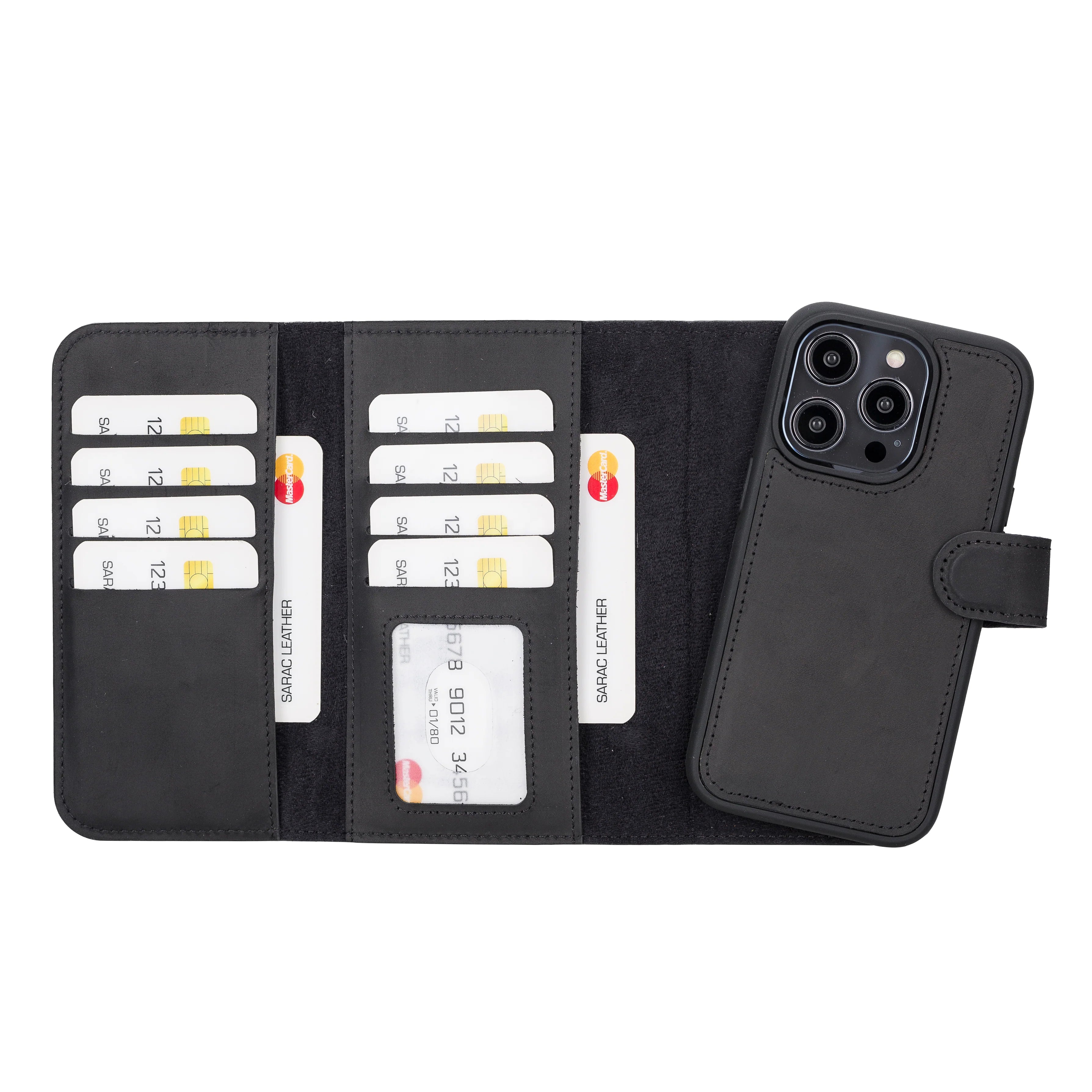 Santa iPhone 14 Pro Leather Detachable Wallet Case