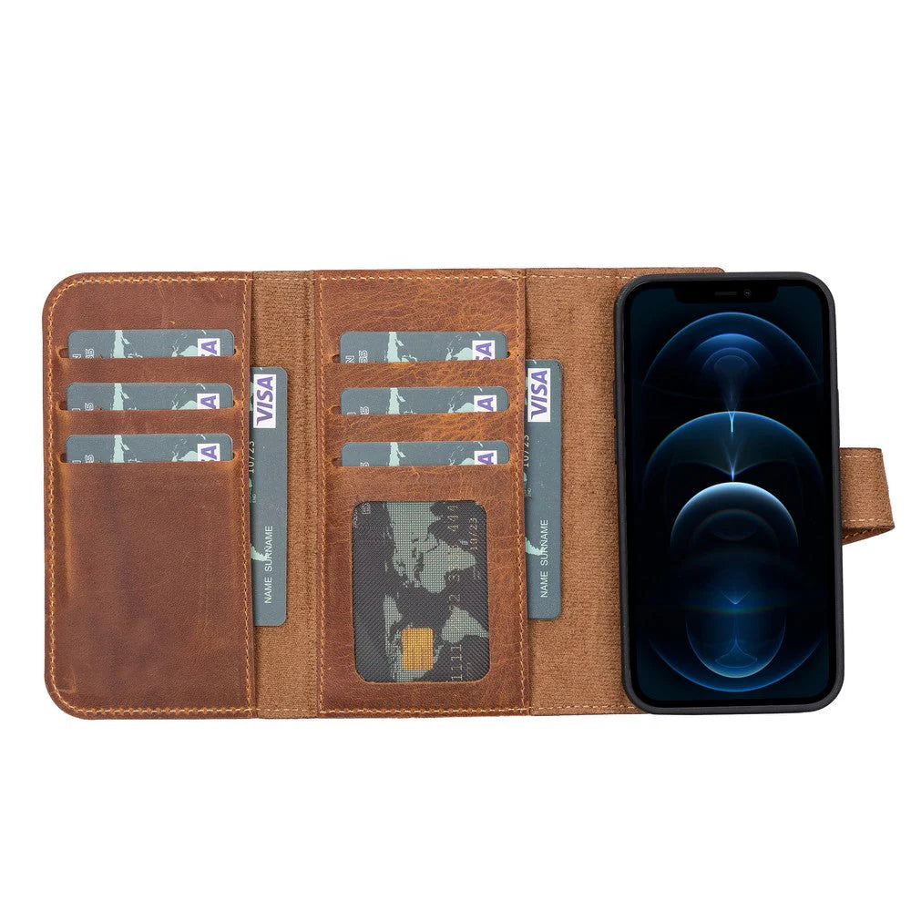 Santa iPhone 13 Mini Leather Detachable Wallet Case