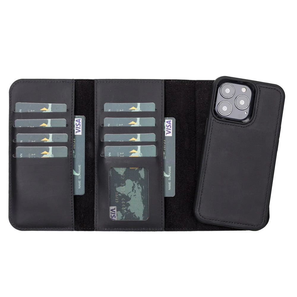 Santa iPhone 13 Pro Leather Detachable Wallet Case