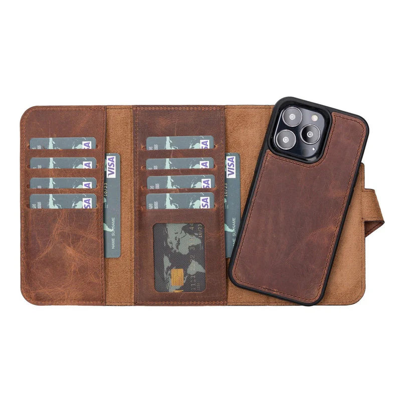 Santa iPhone 13 Pro Leather Detachable Wallet Case